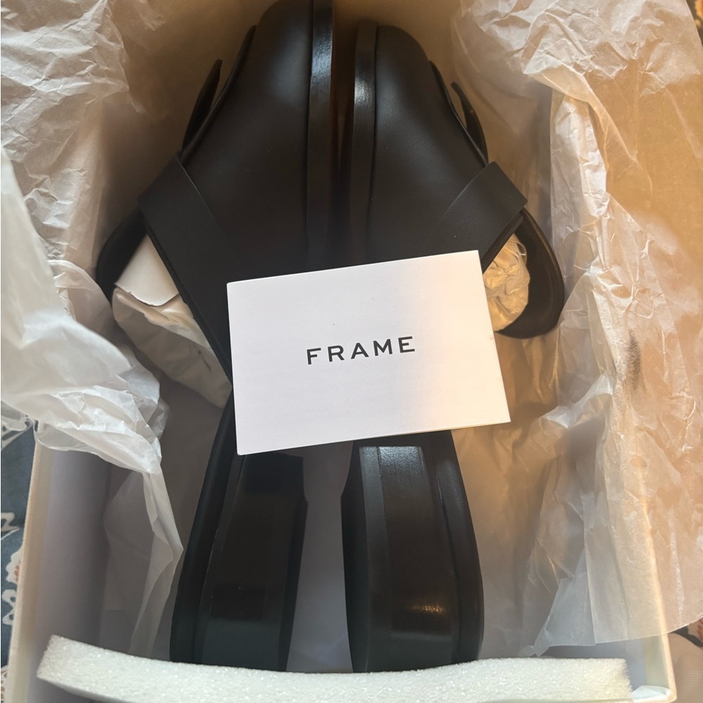 🖤 FRAME Le Sweetzer Leather Loafer Mule – Noir – Size 9.5/10 (41.5) NIB - Picture 6 of 11